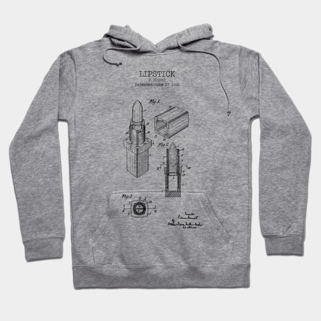 LIPSTICK patent Hoodie by Dennson Creative